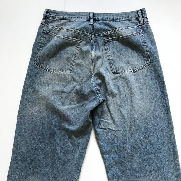 Frame Le Low Baggy Wide Leg Jeans Womens 32 Blue Relaxed Fit Button Fly Y2K Boho - Picture 13 of 14